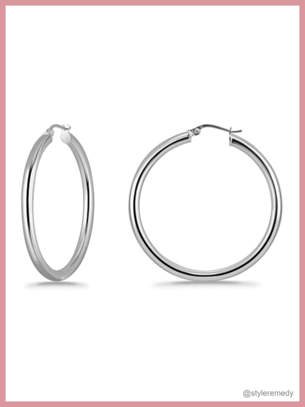 Sterling Silver Hoop Earrings 3mm Click-Top Hypoallergenic Lightweight